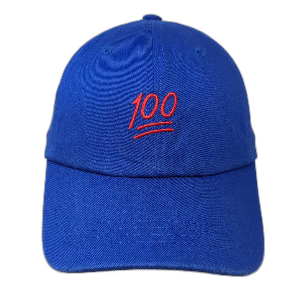 Six Flags Baseball Cap Blue One Size Embroidered 100 Emoji Adjustable Strap Hat